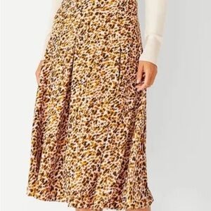 Ann Taylor Animal Print Midi Skirt